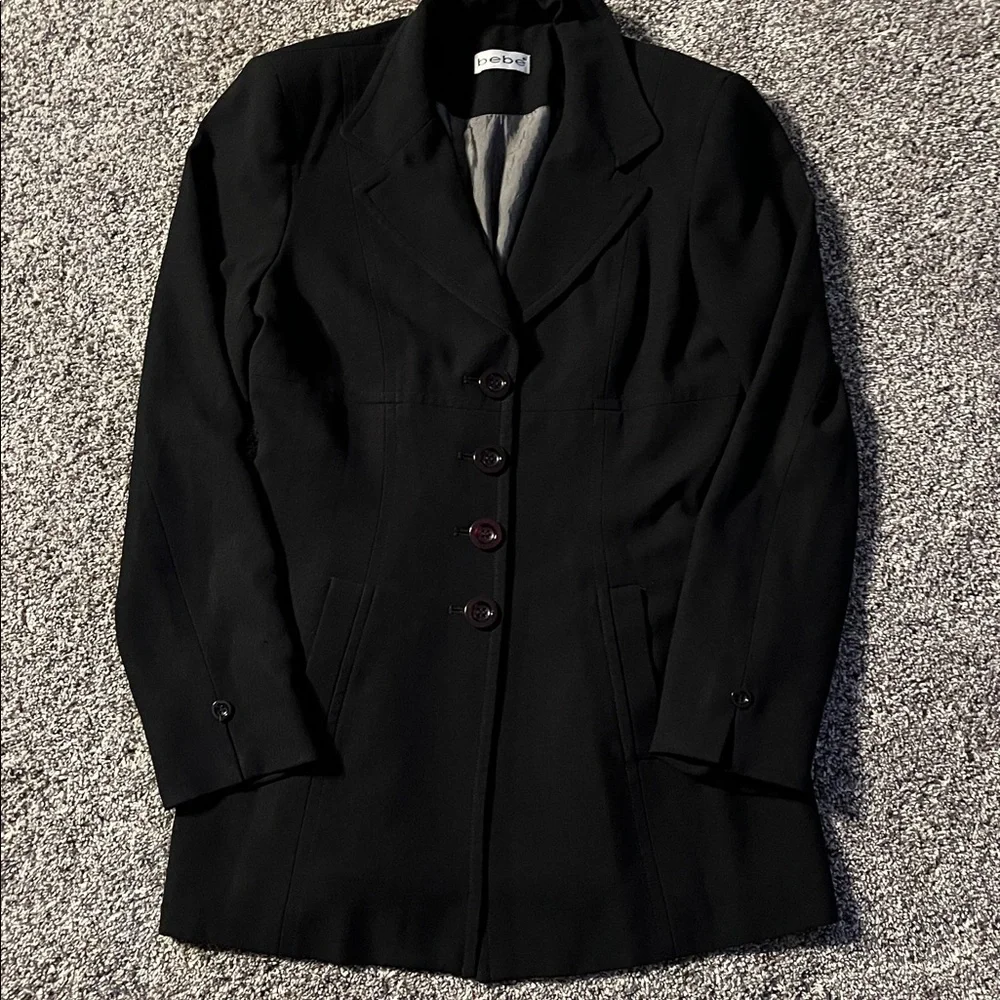 Vintage Bebe Long Blazer Y2K Black Blazer - Picture 3 of 14